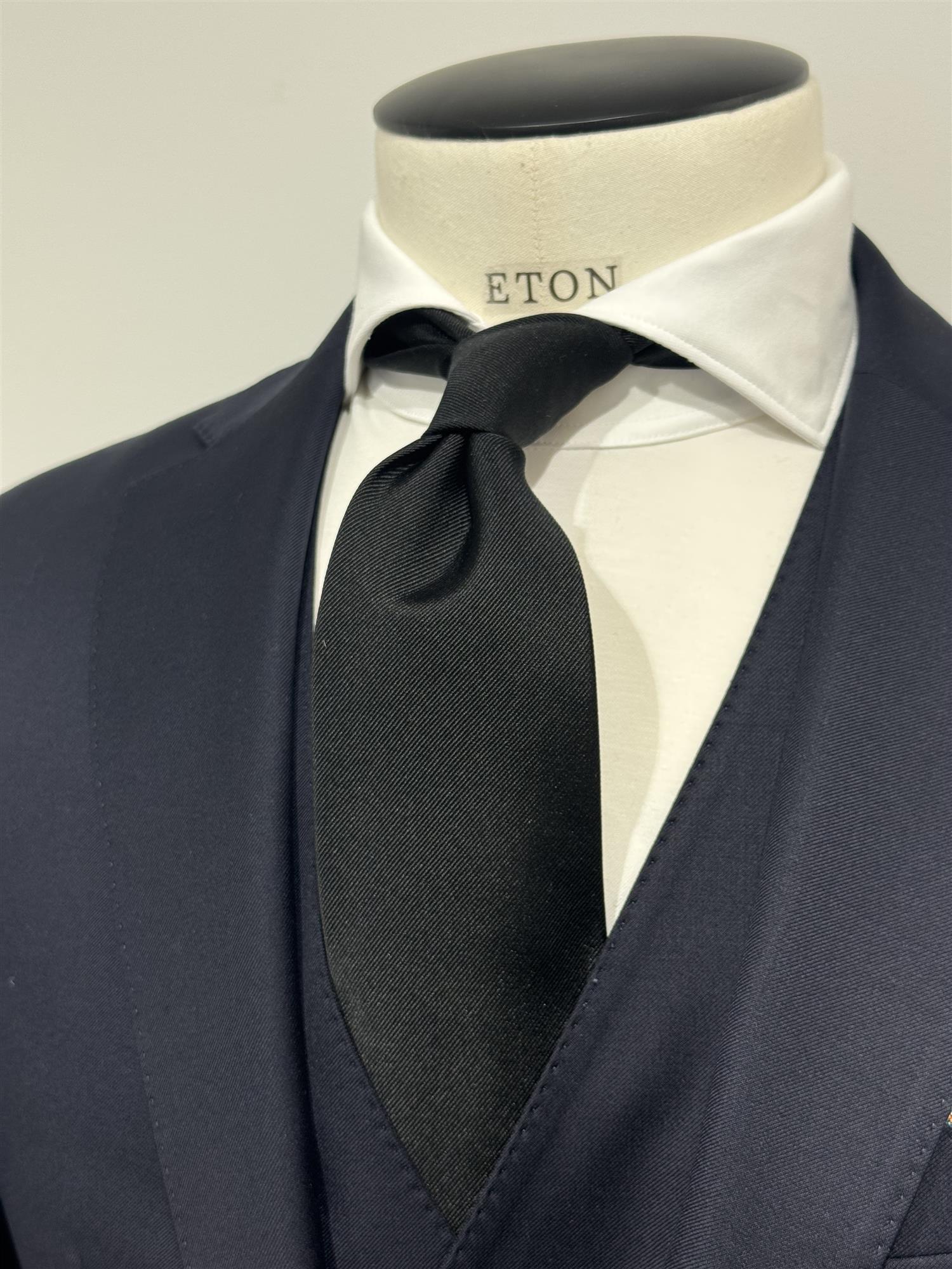 Image of Tie Silk Woven Black