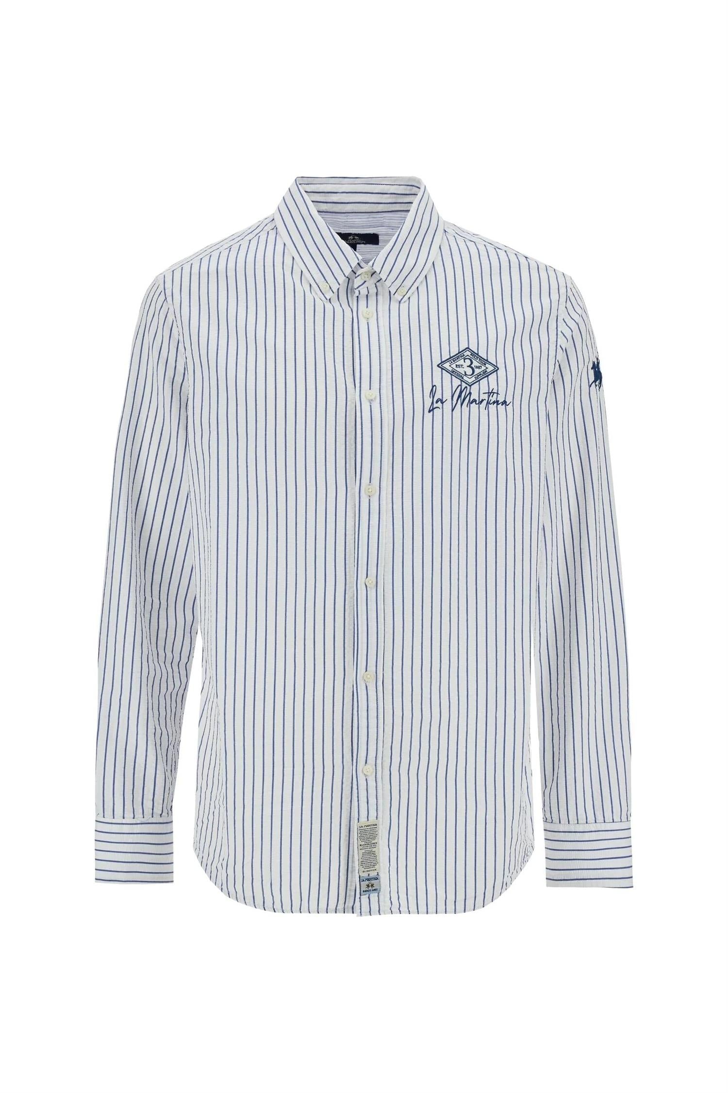 Image of Man Shirt LS cotton Striper
